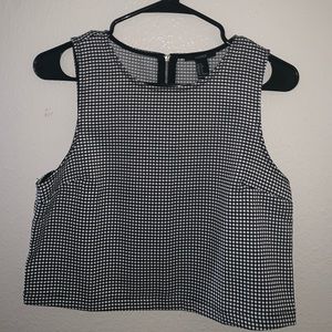 Black and White Checkered Crop Top, Brand New.